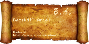Baczkó Ariel névjegykártya